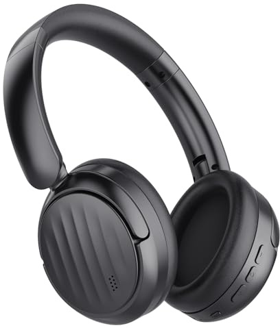 MMWOWARTS Bluetooth Headphones with Active Noise Cancelling (ANC), Wireless Over Ear Bluetooth Headsets with 35H Playtime, HiFi Stereo Foldable Headphones with Foam Ear Cups for Sports, Travel, Black