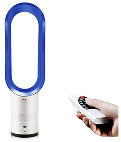 YWHCLH Bladeless Fan, Negative Ions Safe Air Cooler, Ultra-Quiet Portable Air Multiplication Tower Fan, Remote Controlled Home Fan (Blue)