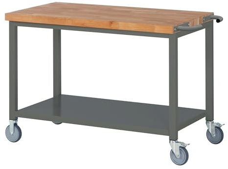 STIER Banco da lavoro mobile Premium con mensola largh.xprof.xalt. 1250x700x880 mm