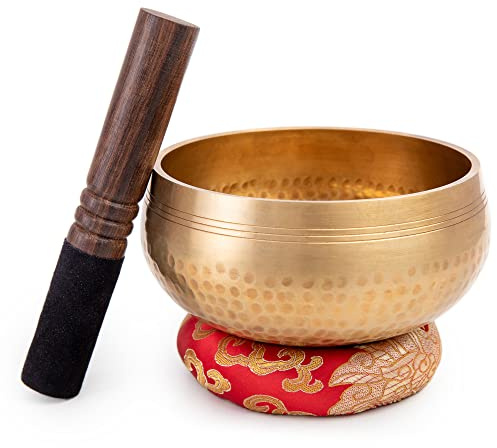 Juego de cuencos tibetanos para cantar – Fácil de jugar para principiantes, auténtico hecho a mano, meditación con sonido holístico, regalo de curación de 7 chakras - Himalayan Bazaar (5 Pulgadas)