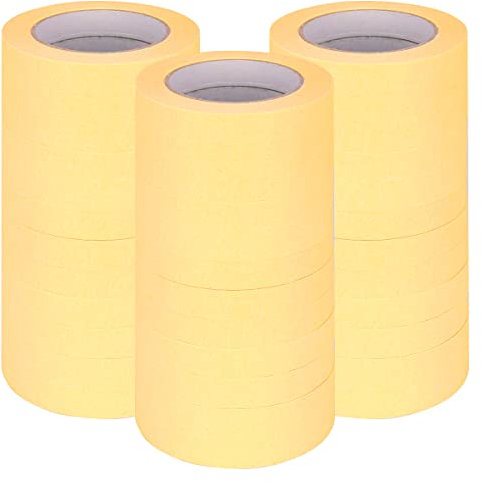 verpacking Lot de 36 rouleaux de ruban crêpe de 50 m de long - Largeur : 19 mm - Pour peintre, travaux manuels
