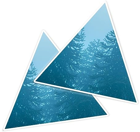 2 x Vinyl Stickers 10 cm - Triangle Shape Monkey Puzzle Trees Winter Fog Art Print Decal Laptop Tablet Luggage Car Wall Fridge Door Sticker #51477