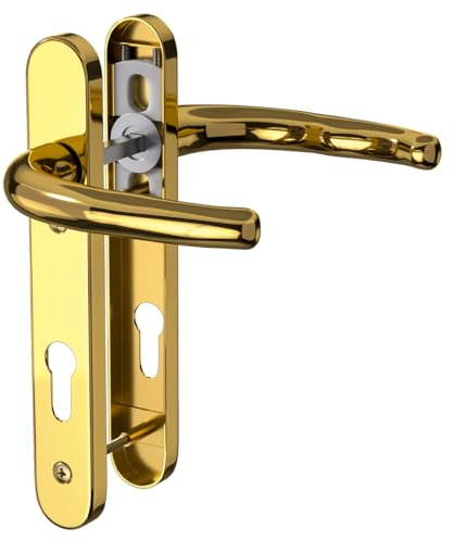 Bwintech Lot de poignées de porte en PVC doré en acier inoxydable 304 - Distance entre les trous de vis : 122 mm - Longueur de la plaque : 219 mm