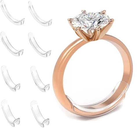Réducteur de bague - Réducteur de bague invisible - Invisible - Pour bagues lâches - Convient à toutes les bagues - Différentes tailles, Plastiques