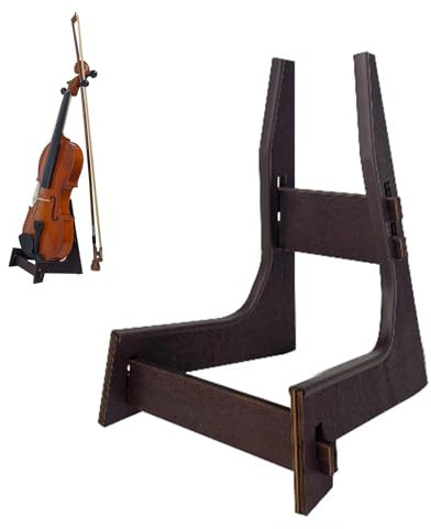 COLOOFO Geigenständer, universeller Violinenständer aus Holz, Ukulelenständer, L-Form, tragbarer Saiteninstrumentenhalter mit Gummischutz, Musikinstrumentenständer für Violine, Ukulele, Mandoline