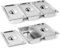 Cokaca Juego de 5 cuencos para empanar con tapa de acero inoxidable GN 1/3, recipiente de 32,5 x 17,5 x 6,5 cm, recipiente rectangular de metal, ideal para chuletas, carne, pescado