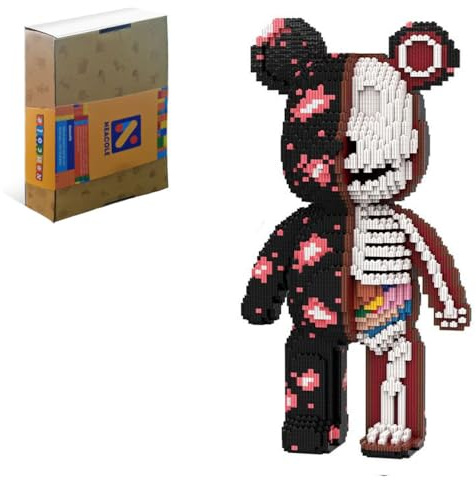 Neacole Blocs de construction d'ours (7220 pièces) de briques de construction d'ours 43/46 cm, micro blocs de construction en forme d'animal 3D pour adultes et enfants, décoration de maison et de