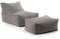 mokebo® Outdoor Sitzsack und Pouf für Kinder & Erwachsene 'Der Sundowner', Bean Bag mit Füllung oder Bodenkissen für Indoor & Outdoor, auch als Liegekissen, Relaxliege mit Hocker in Steingrau