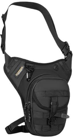 Aomiun Bolsa de Pierna para Moto, riñonera, Impermeable, para Hombres y Mujeres, Capacidad Ampliable, Multifuncional, para equitación, Ciclismo, Senderismo, Escalada, Negro, 20 * 15 * 8
