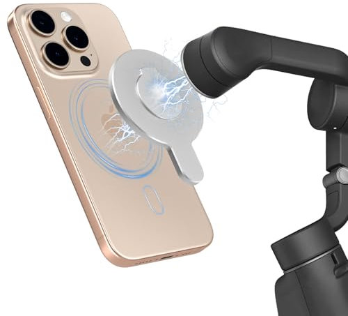 CloudValley Supporto Magnetico per Telefono, Compatibile con DJI Osmo Mobile 7P/7/6/5/4/4 SE Gimbal, Morsetto per Smartphone con MagSafe, Accessori per DJI OM, Metallo Nero