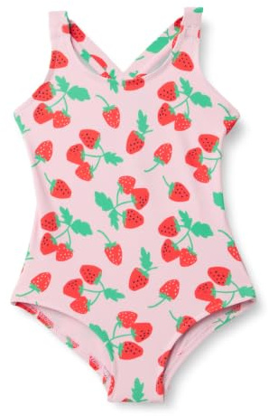 Amazon Essentials Girl's Quick-Dry Cross Back One-Piece Swimming Costume with 4-Way Stretch