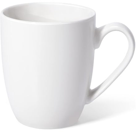 Dermalyx Taza Grande de Té 360 ml Blanca con Mango, Tazas de Cerámica para Café y Té, Taza de Porcelana para Pintar, Taza Gigante para Oficina, Idea de Regalo para Hombre