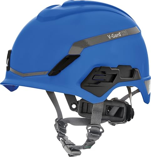MSA V-Gard H1 Novent Casco da costruzione – non ventilato per cantieri e elettricisti – Casco conforme alla norma DIN EN 397 per lavoro, blu