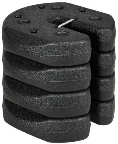 Outsunny Pavillonstandfüße 4er-Set 12 kg für Faltpavillon Schwarz | Gewichte, mit Befestigungsstiften und Transportgurt, Standsicherung, für Partyzelt, HDPE