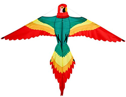 Wolkenstürmer Papagei Kinderdrachen - 1-Leiner Drachen für Kinder, flugfertig inkl. 40m Schnur