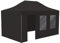 Vispronet Profi Faltpavillon Basic 3x4,5 m in Schwarz, Stahl-Scherengitter, 4 Seitenteile - Davon 1 Wand mit Tür & Fenster (weitere Farben & Größen)
