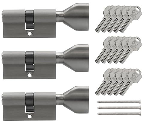 3x Knaufzylinder KSN 70 mm 35/35 gleichschließend inkl. 15 Schlüssel