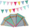 Wimpelkette Outdoor 5 Stück Wimpel Girlande Wimpel Banner für Hochzeit Deko Kinderzimmer Geburtstag Party(12Pcs Wimpel/Jede Girlande)