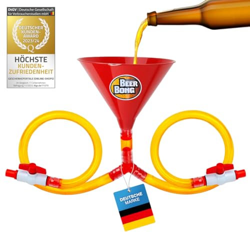 Bong à bière - entonnoir à boissons entonnoir à bière avec tuyau & robinet d'arrêt - jeu d'alcool pour enterrement de vie de garçon (Double)