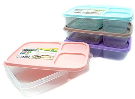 PARENCE.- Lunch Box à 3 Compartiments avec Couvercle/Adapté Micro ondes