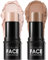 2 pezzi di stick minerale per contorni,penna trucco impermeabile,Highlighter Stickper Contouring,trucco illuminante per il viso a lunga durata e scorrevole Strumento (Light-medium-0610)