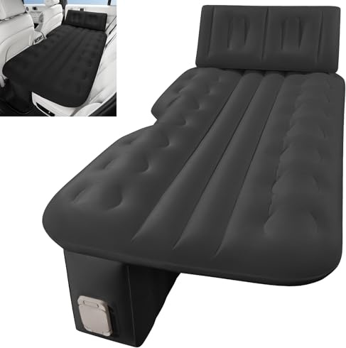 BEBAS Car Air Mattress/Truck Back Seat Bed & SUV Sleeping Pad/One-Piece Thickened Self-Inflating Travel Airbed/with Wireless Air Pump & Pillow/Black