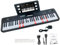 Funtaki Elektronisches Keyboard Piano mit 61 Tasten für Erwachsene mit leuchtenden Tasten, 61 kompakten Tasten Digitalpianos - Perfektes Anfängerklavier Schwarz