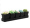 IGTOPS Macetas para plantas de interior con bandeja, 5 piezas, para tu jardín de hierbas y alféizar de la ventana, decoración interior, para albahaca, menta, perejil (negro)
