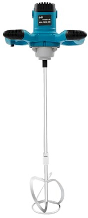 Miscelatore elettrico per malta da 1400 W con regolazione a 6 marce, agitatore manuale da 1200 giri/min con doppia pagaia e impugnatura antiscivolo, miscelatore per malta a secco per vernice, intonaco