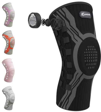 Kuangmi Knee Brace for Support - Adjustable Compression for Arthritis, ACL, Meniscus Tears - Relieves Knee Pain for Men, Women, Sport & Exercis, B-R-L