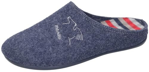 Manitu Home Herren 220263 Pantoletten, Blau (Blau 5)