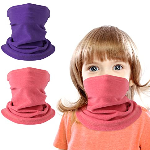 HEGCOIIE 2 stycken barn loop halsduk fleece tubhalsduk halsvärmare halsduk vindtät skidmask varmare för utomhus skidåkning cykling