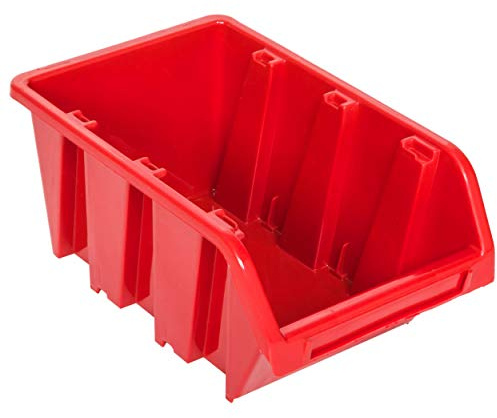 Staplingslåda, 10 st, stapellådor, sorteringslåda, låda, 12 x 19,5 x 9 cm röd | verkstad, stapellådor, plastförvaringslådor, stapelbara