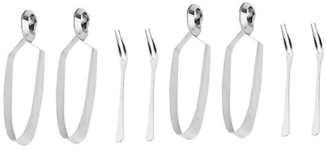 Hemoton 8pcs Practical Snail Tongs Snail Fork Serving Tongs French Baked Fork Tableware