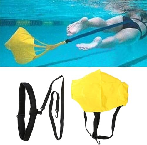 CZ-XING Cinturón de resistencia de natación, equipo de entrenamiento de resistencia de paracaídas, cinturones de entrenamiento de natación, cuerdas elásticas de natación, banda de resistencia