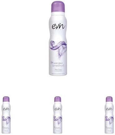 EVIN FEMME | Deodorante Donna Spray Amethyst, Fragranza Ribes Rosso e Caramello, Formula Attiva 24h, Dermatologicamente Testato, 150 ml (Confezione da 4)