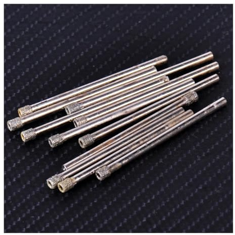 10Pcs 3mm Diamond Coated Drill Bit Hole Saw Core Drills Compatible with Glass Marble and Tile