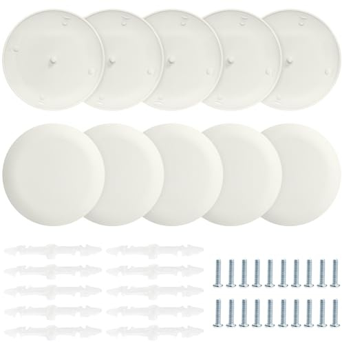 CP3540 Ceiling Cover Plate - Round Electrical Box Cover - 10 Pcs (White)