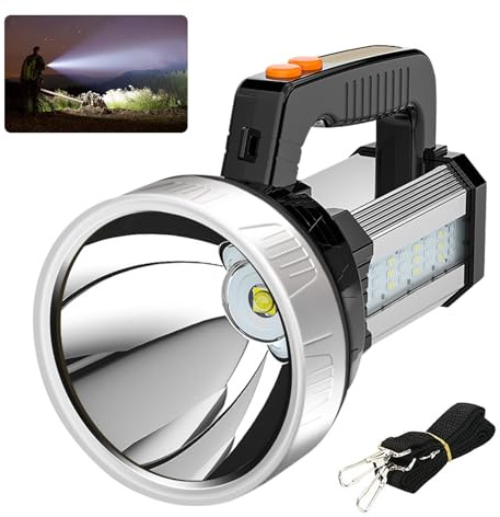 Masmejor LED Rechargeable Torch, 1500LM & 4800mAh, 5 Lighting Modes
