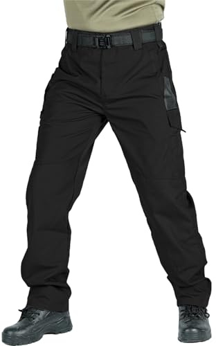 Pantalon cargo imperméable et respirant léger à taille élastique pour homme - Pantalon léger pour la randonnée, le travail, le sport, la course à pied, le jogging, l'entraînement, le fitness en plein