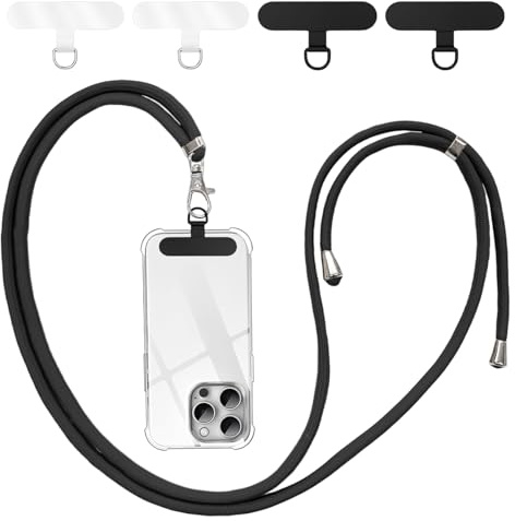 flintronic Cordón Correa para Teléfono Móvil Ajustable, Correa para el Cuello, Correa Cruzada y para la Muñeca, Compatible la Mayoría de las Fundas de Teléfono