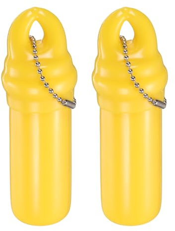 sourcing map Lot de 2 porte-clés flottants avec récipient étanche, porte-clés flottant pour bateau, pêche, sports nautiques, jaune