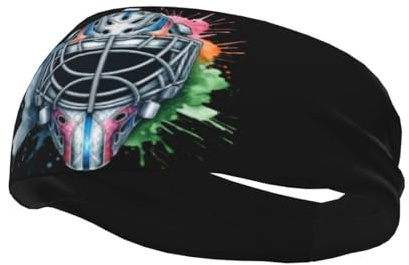 QANCOSI Hockey Goalie Helmet Sports Sweatbands Headbands Women Men Headdress for Running Yoga Fitness