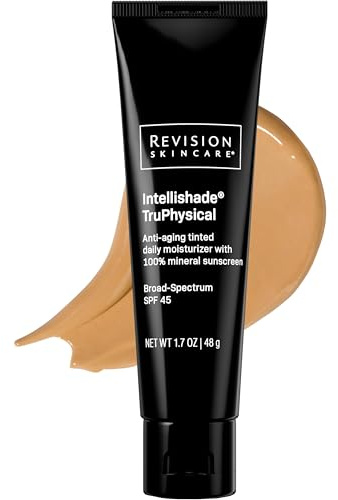 Revision Skincare Intellishade® TruPhysical SPF 45, 100% Mineral Sunscreen for Face, Anti-Aging Moisturizer with SPF and Vitamin C, Tinted Sunscreen for Sensitive Skin, 1.7 oz