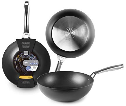 IBILI - Titan wok, 30 cm, gjuten aluminium, non-stick, lämplig för induktion