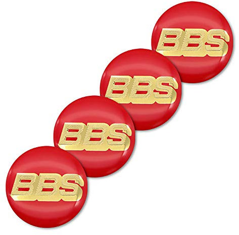 QUXING 4 Stück Logo Aufklebern Radnabenkappen Nabendeckel, für BBS RM RZ RG RS 56mm Auto Felgendeckel Zubehör Zierdeckel Emblem Abzeichen Accessoires