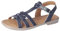 RICOSTA Mädchen Riemchensandalen BIRTE, Kinder Sandalen, Weite: Mittel, Strandschuhe, Sandaletten, Sommersandalen, bequem, flach, Nautic (170), 40 EU
