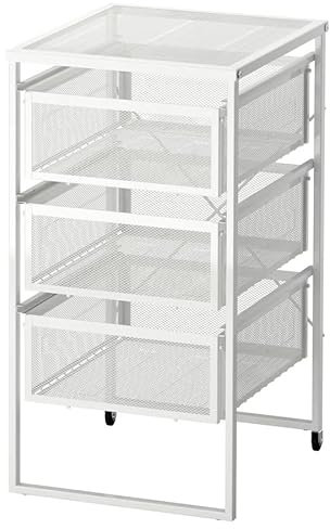 MAC LENNART Drawer Unit, Under Desk Storage Castors Unit Home Office, Shop Hold A4 Paper, Alex Drawers Storage Unit 3 Drawer Unit, Easy To Move Where It Is Needed, White, 30x5 CM