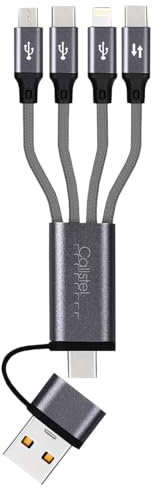 Callstel USB Adapter Kabel: 8in1-Lade- & Datenkabel USB-C/A zu USB-C/Micro-USB/Lightning, 30cm, 3A (Multi USB Kabel, AllInOne Ladekabel, Handy Ladestation)