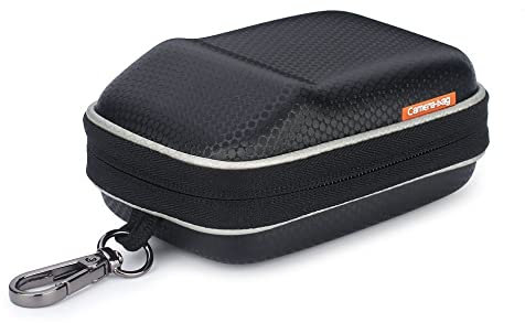 Kompaktkameratasche Wasserdicht Stoßfest Schwarz Schutzhülle Hardcase Tasche mit Schnalle für Sony Cyber-Shot DSC W810 Digitalkamera, Schwarz , Kameratasche